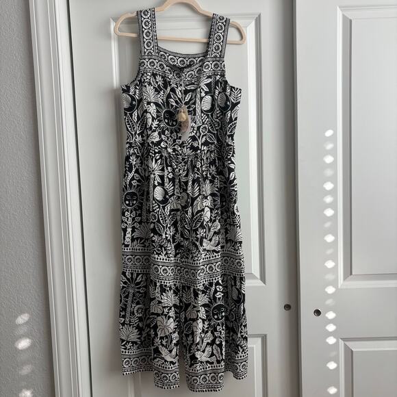 NWT Johnny Was Luciana Tank Dress Black White Sun Moon S Boho Resort Linen - Picture 2 of 16